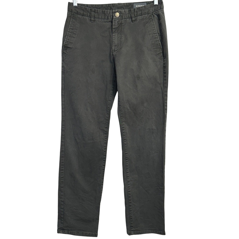 Bonobos Slim Chino Pants Gray Men's 30x30 Cotton Stretch
